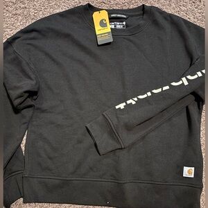Carhartt Black Sweatshirt with Logo Sleeve